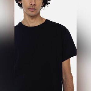 John Elliott Men’s Black Cotton Short Sleeve Tee Shirt Raw Edge 100% Cotton